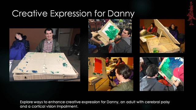 Creative Expression for Danny - Explore ways to enhance creative expression for Danny, an adult with cerebral palsy and a cortical vision impairment.