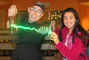 Steve Mann and Anna generate a visible electromagnetic waveform (2017)